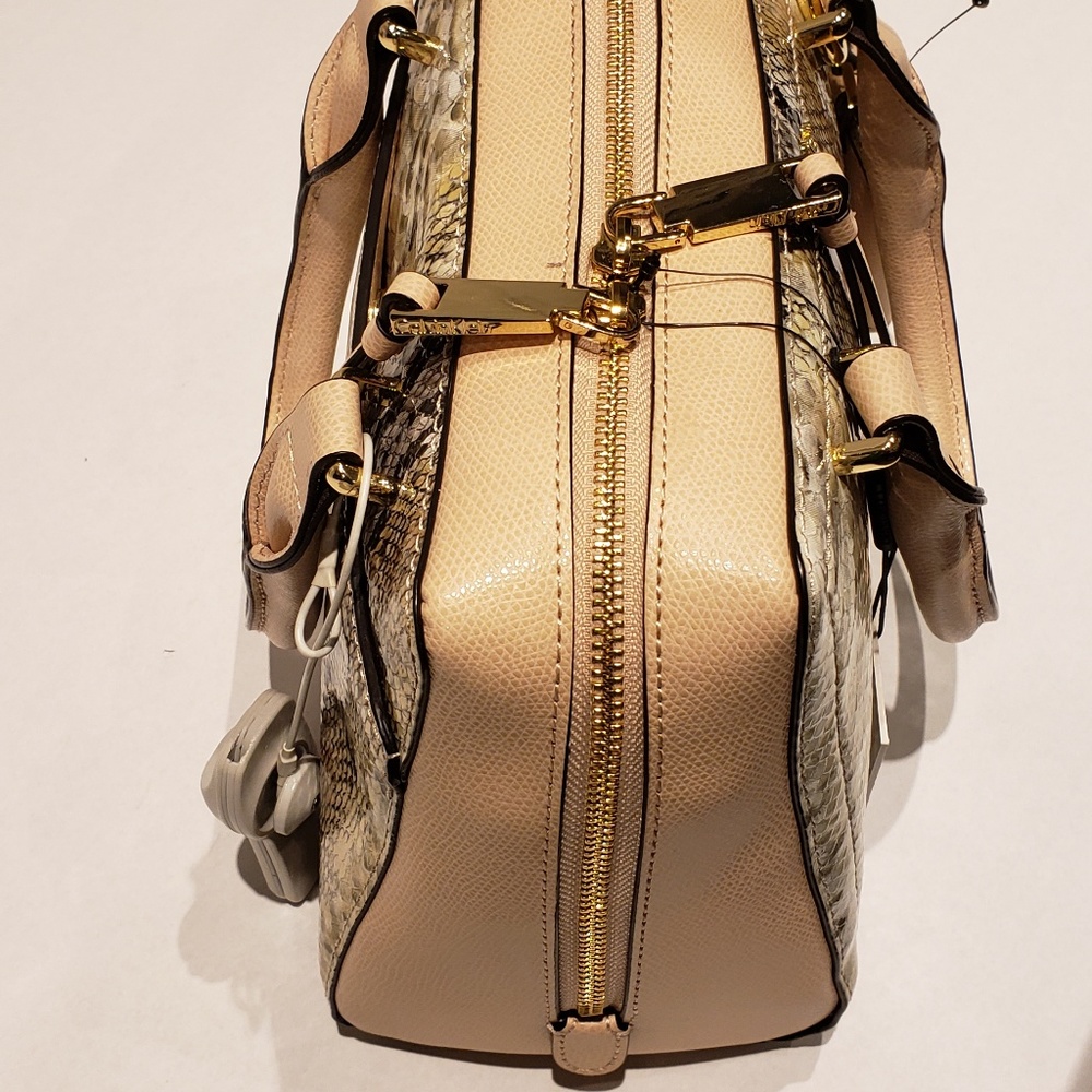 SOLD! Calvin Klein NWT $298 Boxy Snakeskin Satchel - Picture 4 of 6